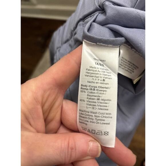 Madewell Shorts Plus Pull-On Size 1X Cotton Viscose Blue 4.5" Inseam Stretch NWT - Picture 4 of 7